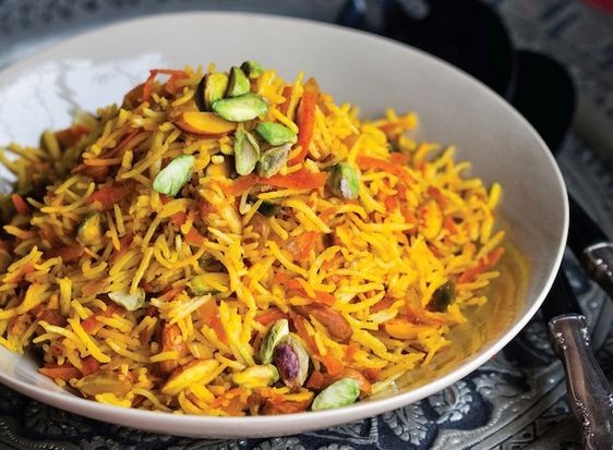Sweet rice with carrots and nuts (Shirin polo)