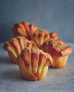 Sweet rich fan tans with cinnamon ginger topping