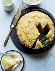 Sweet semolina cake with rose water
