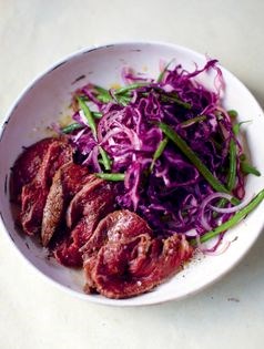 Sweet spiced beef with green beans