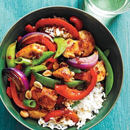Sweet-spicy chicken and vegetable stir-fry