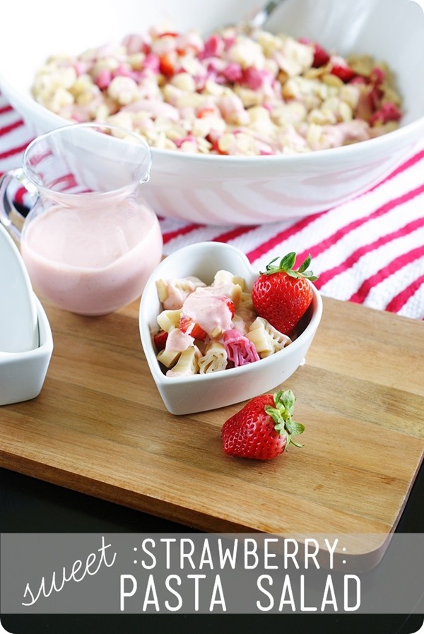 Sweet strawberry pasta salad