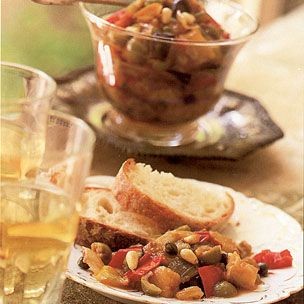 Sweet-tart eggplant and peppers (Caponata)