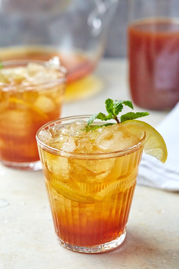 Sweet tea and bourbon pitcher cocktail