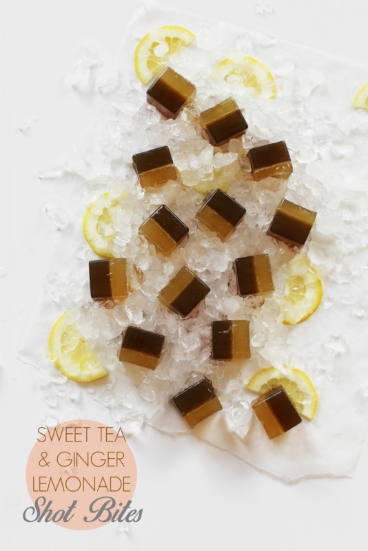Sweet tea and ginger lemonade shot bites