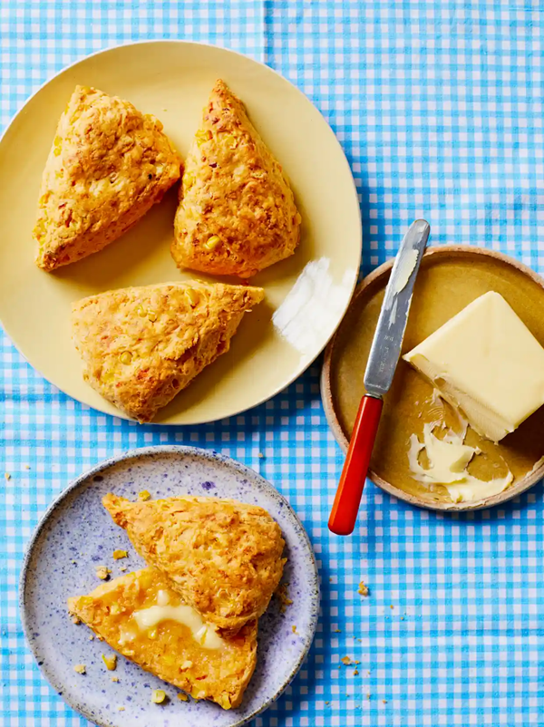 Sweetcorn and cheese scones
