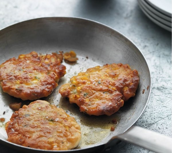 Sweetcorn and tarragon fritters