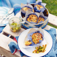 Sweetcorn chilli muffins with avocado relish