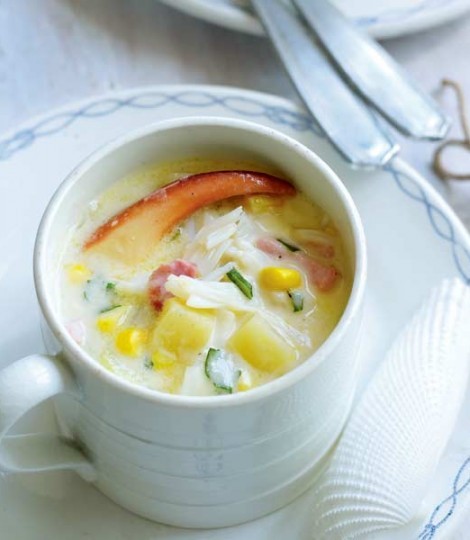 Sweetcorn crab chowder