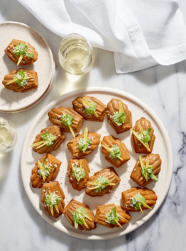 Sweetcorn madeleine with coriander sauce