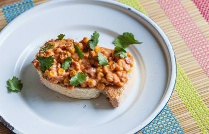 Sweetcorn makhni on toast