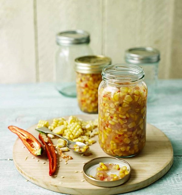 Sweetcorn relish with a touch of chilli