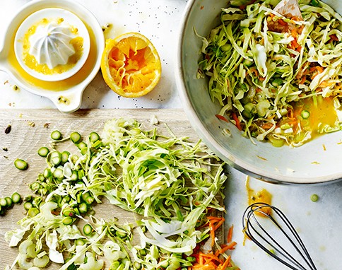Sweetheart slaw with passion fruit dressing
