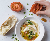 Swirled yogurt-tahini dip