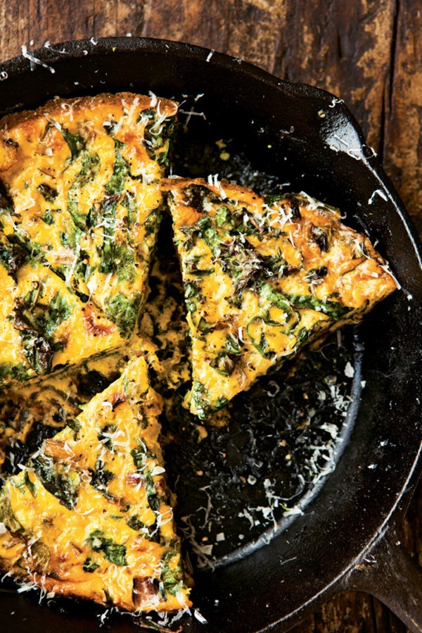 Swiss chard & onion frittata