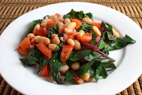 Swiss chard and cannellini beans