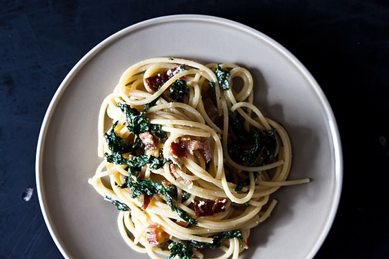 Swiss chard and lemon ricotta pasta