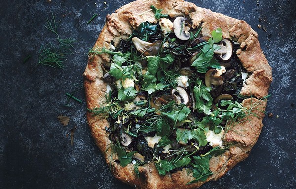 Swiss chard and mushroom galette
