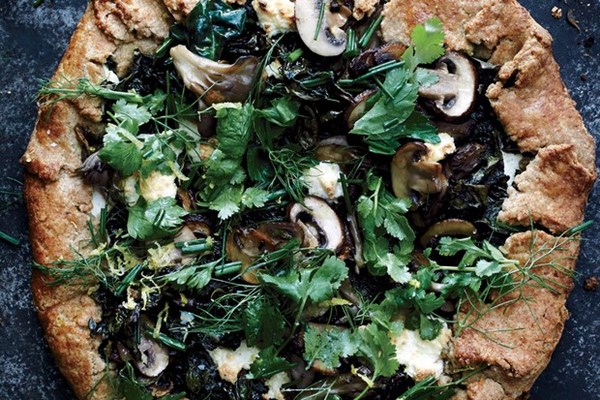 Swiss chard and mushroom galette 