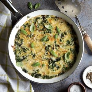 Swiss chard and onion frittata