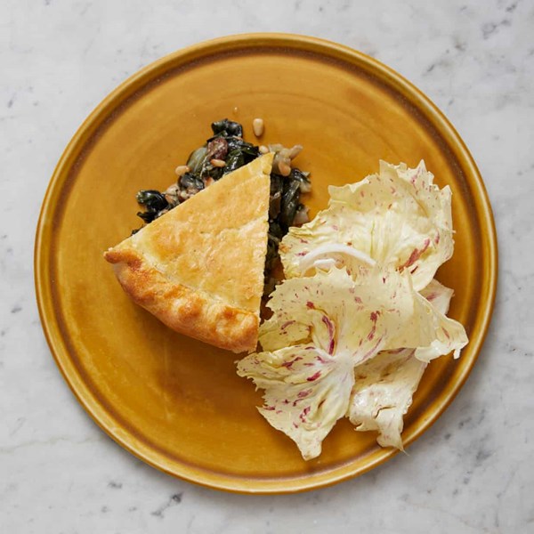 Swiss chard and pine nut tart