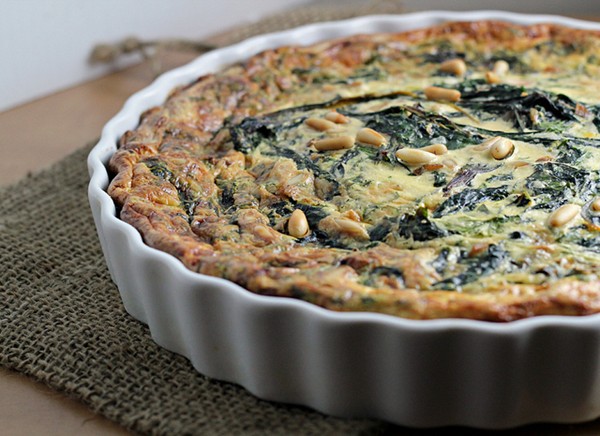 Swiss chard and saffron tart