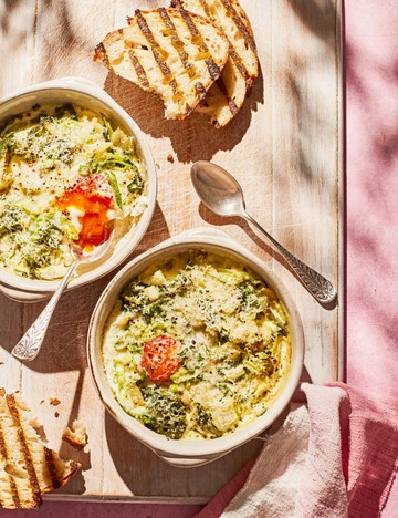 Swiss chard and smoked haddock eggs en cocotte