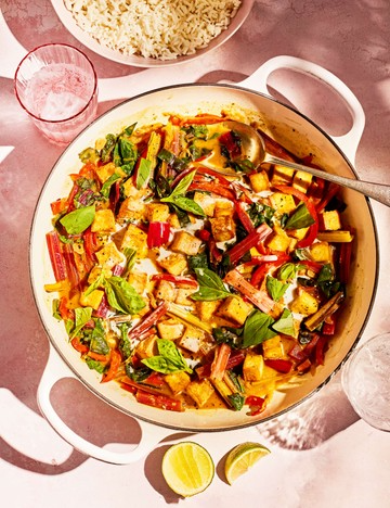 Swiss chard and tofu yellow curry