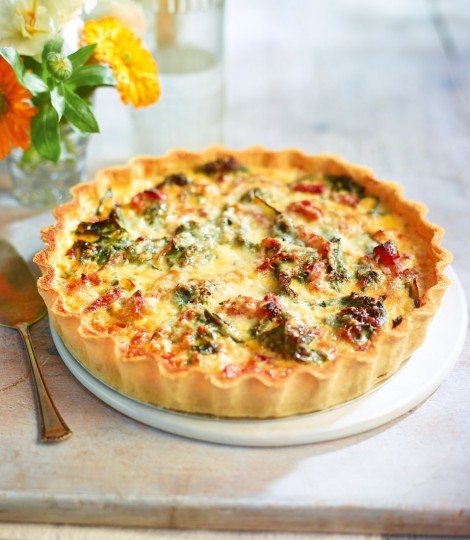 Swiss chard, bacon and Gruyère tart