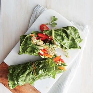 Swiss chard bulgur wraps