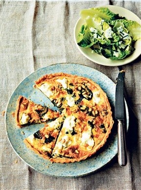 Swiss chard, ricotta and pine nut tart