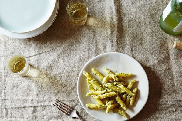 Swiss chard stalk pesto with pepitas