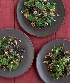 Swiss chard with currants and pine nuts