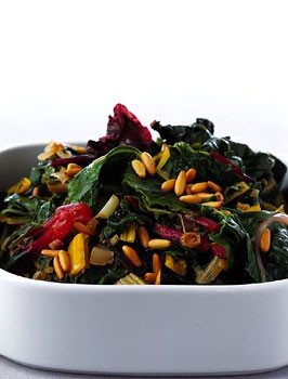 Swiss chard with raisins and pine nuts