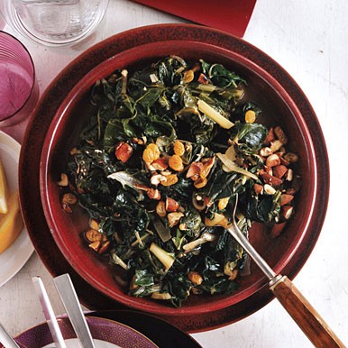 Swiss chard with raisins and almonds