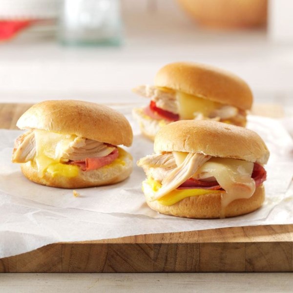 Swiss chicken sliders
