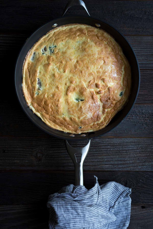 Swiss, mushroom and spinach frittata