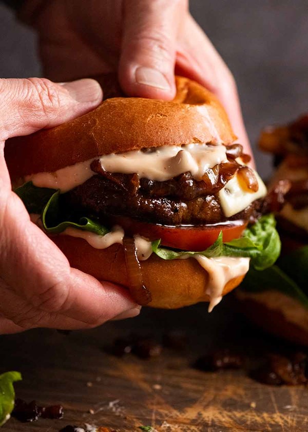 Swiss mushroom burgers