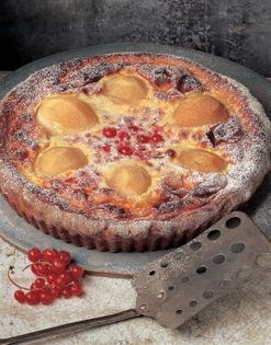 Swiss pear and redcurrant tart