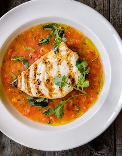 Swordfish with tomato-cucumber salsa