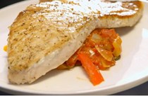 Swordfish with tomatoes and capers