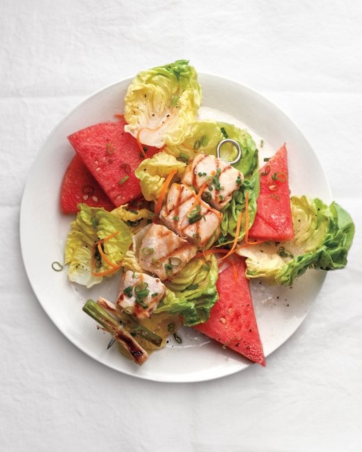 Swordfish with watermelon and lime-ginger citronette