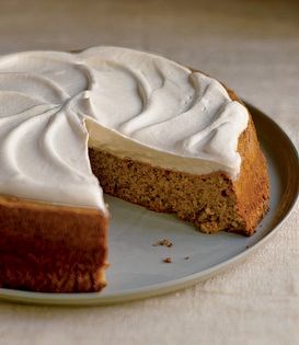 Sybil's pecan torte with coffee cream