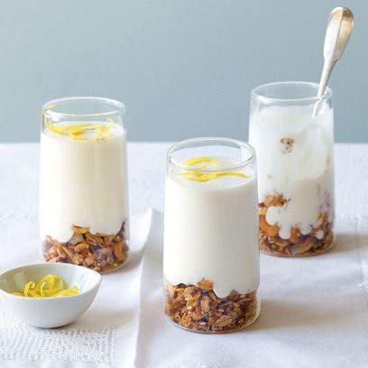 Syllabub with citrus fruit granola