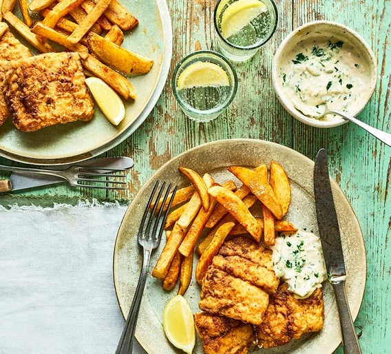 Syrian fish and chips with tahini sauce