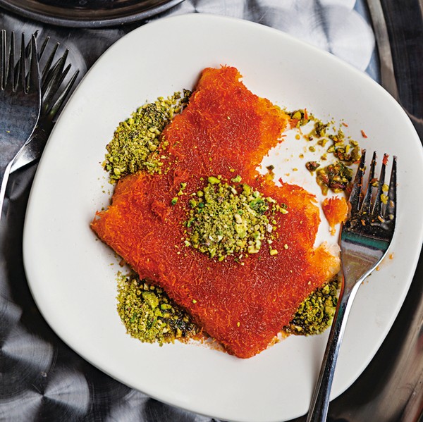 Syrup-soaked cheese pastry (Knafeh)