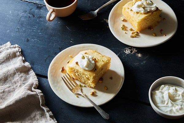 Syrup-soaked semolina cake (Revani)