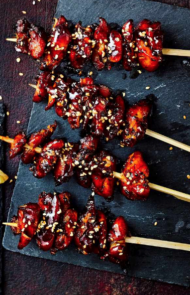 Szechuan pepper chicken skewers