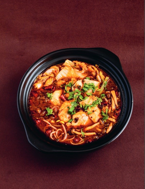 Szechuan poached fish (Shuĭ zhŭ yú)