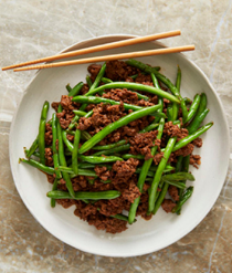 Szechuan-style string beans and ground meat